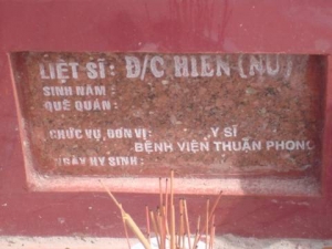 Nhắn tìm thân nhân liệt sĩ Hiền