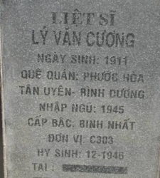 Tìm thân nhân liệt sĩ Lý Văn Cương