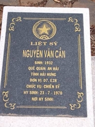 Nhắn tìm thân nhân liệt sỹ Nguyễn Văn Cần 