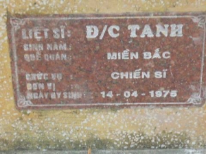 Nhắn tìm thân nhân liệt sỹ Tanh