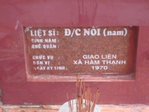 Nhắn tìm thân nhân liệt sĩ Đ/c Nối 