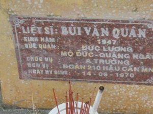 Nhắn tìm thân nhân liệt sỹ  Bùi Văn Quân