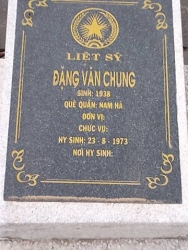 Nhắn tìm thân nhân liệt sỹ  Đặng Văn Chung 