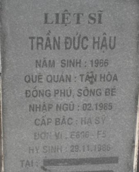 Tìm thân nhân liệt sĩ Trần Đức Hậu