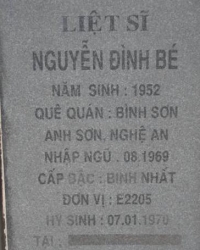 Tìm thân nhân liệt sĩ Nguyễn Đình Bé