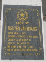 Nhắn Tìm Thân Nhân Liệt Sỹ  Nguyễn Văn Hoàng