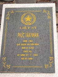 Nhắn tìm thân nhân liệt sỹ  Phức Văn Nhạn