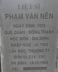 Tìm thân nhân liệt sĩ Phạm Văn Nên