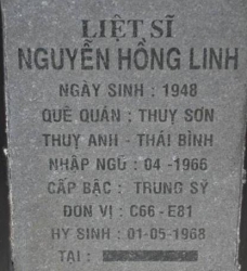 Tìm thân nhân liệt sĩ Nguyễn Hồng Linh