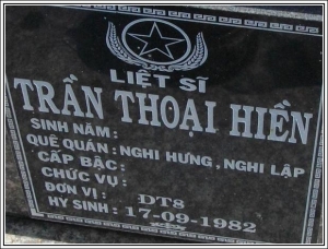 Nhắn tìm thân nhân liệt sỹ  Trần Thoại Hiền