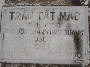 Nhắn tìm thân nhân liệt sỹ Trần Tất Mão