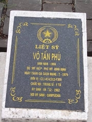 Nhắn tìm thân nhân liệt sĩ  Võ Tấn Phú