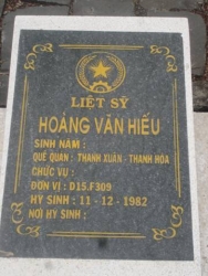 Nhắn tìm thân nhân liệt sỹ  Hoàng Văn Hiếu