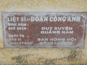 Nhắn tìm thân nhân liệt sỹ  Đoàn Công Anh