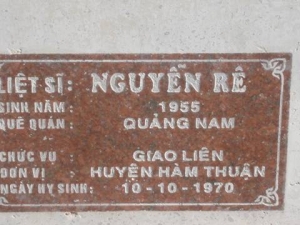 Nhắn tìm thân nhân liệt sỹ  Nguyễn Rê