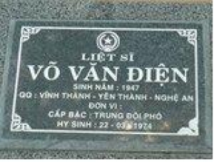 Tìm thân nhân liệt sĩ Võ Văn Điện