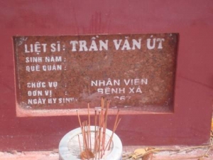 Nhắn tìm thân nhân liệt sĩ Trần Văn Út