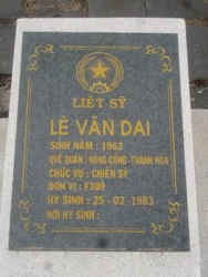 Nhắn tìm thân nhân liệt sỹ  Lê Văn Dai