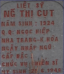 Tìm thân nhân liệt sĩ Nguyễn Thị Cụt