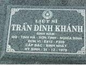Tìm thân nhân liệt sĩ Trần Đình Khánh