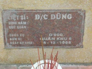 Nhắn tìm thân nhân liệt sĩ Dũng