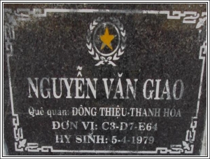 Nhắn tìm thân nhân liệt sỹ  Nguyễn Văn Giao