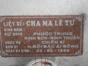 Nhắn tìm thân nhân liệt sỹ  Cha Ma Lé Tư