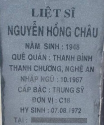 Tìm thân nhân liệt sĩ Nguyễn Hồng Châu