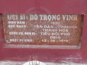 Nhắn tìm thân nhân liệt sỹ  Đỗ Trọng Vinh