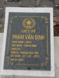 Nhắn tìm thân nhân liệt sỹ  Phạm Văn Định