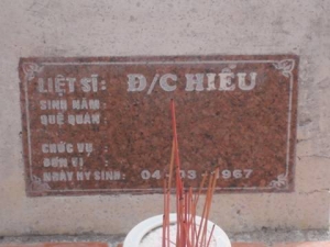 Nhắn tìm thân nhân liệt sĩ Hiếu