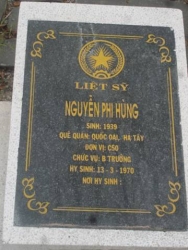 Nhắn tìm thân nhân liệt sỹ  Nguyễn Phi Hùng