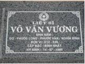 Tìm thân nhân liệt sĩ Võ Văn Vương