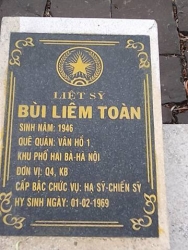 Nhắn tìm thân nhân liệt sỹ  Bùi Liêm Toàn