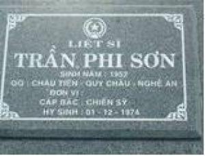 Tìm thân nhân liệt sĩ Trần Phi Sơn