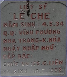 Tìm thân nhân liệt sĩ Lê Che