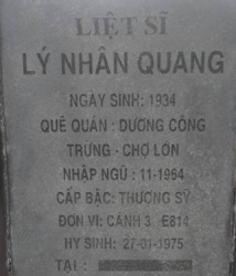 Tìm thân nhân liệt sĩ Lý Nhân Quang