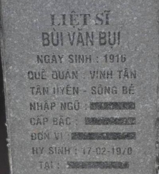 Tìm thân nhân liệt sĩ Bùi Văn Bụi