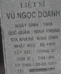 Tìm thân nhân liệt sĩ Vũ Ngọc Doanh