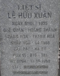 Tìm thân nhân liệt sĩ Lê Hữu Xuân