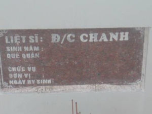 Nhắn tìm thân nhân liệt sĩ Chanh