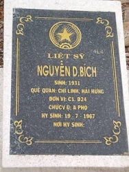 Nhắn tìm thân nhân liệt sỹ Nguyễn D.Bích 