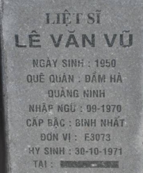Tìm thân nhân liệt sĩ Lê Văn Vũ