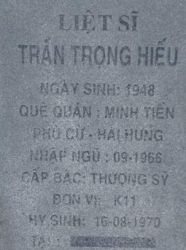 Tìm thân nhân liệt sĩ Trần Trọng Hiếu