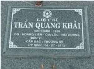 Tìm thân nhân liệt sĩ Trần Quang Khải hi sinh năm 1975