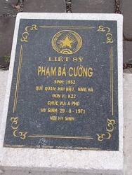 Nhắn tìm thân nhân liệt sỹ  Phạm Bá Cường 