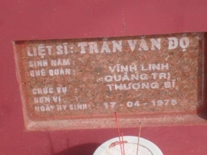 Nhắn tìm thân nhân liệt sỹ  Trần Văn Độ