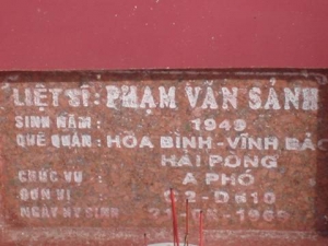 Tìm thân nhân liệt sĩ  Phạm Văn Sảnh