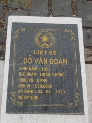 Nhắn tìm thân nhân liệt sỹ  Đỗ Văn Đoàn