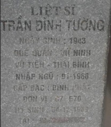 Tìm thân nhân liệt sĩ Trần Đình Tường 